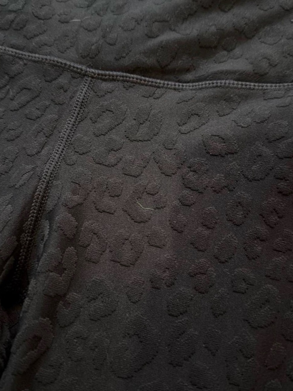 Mono B Black Raised Leopard-Texture Leggings